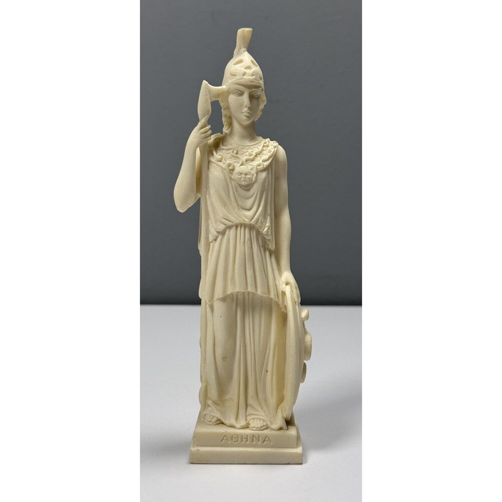 VTG Vifestos Athena Alabaster Statue Sculpture Greek Mythology Classical Decor